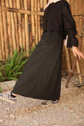 Black poplin skirt
